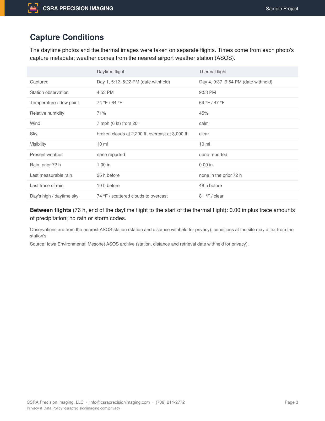 Sample inspection report, page 3 of 10
